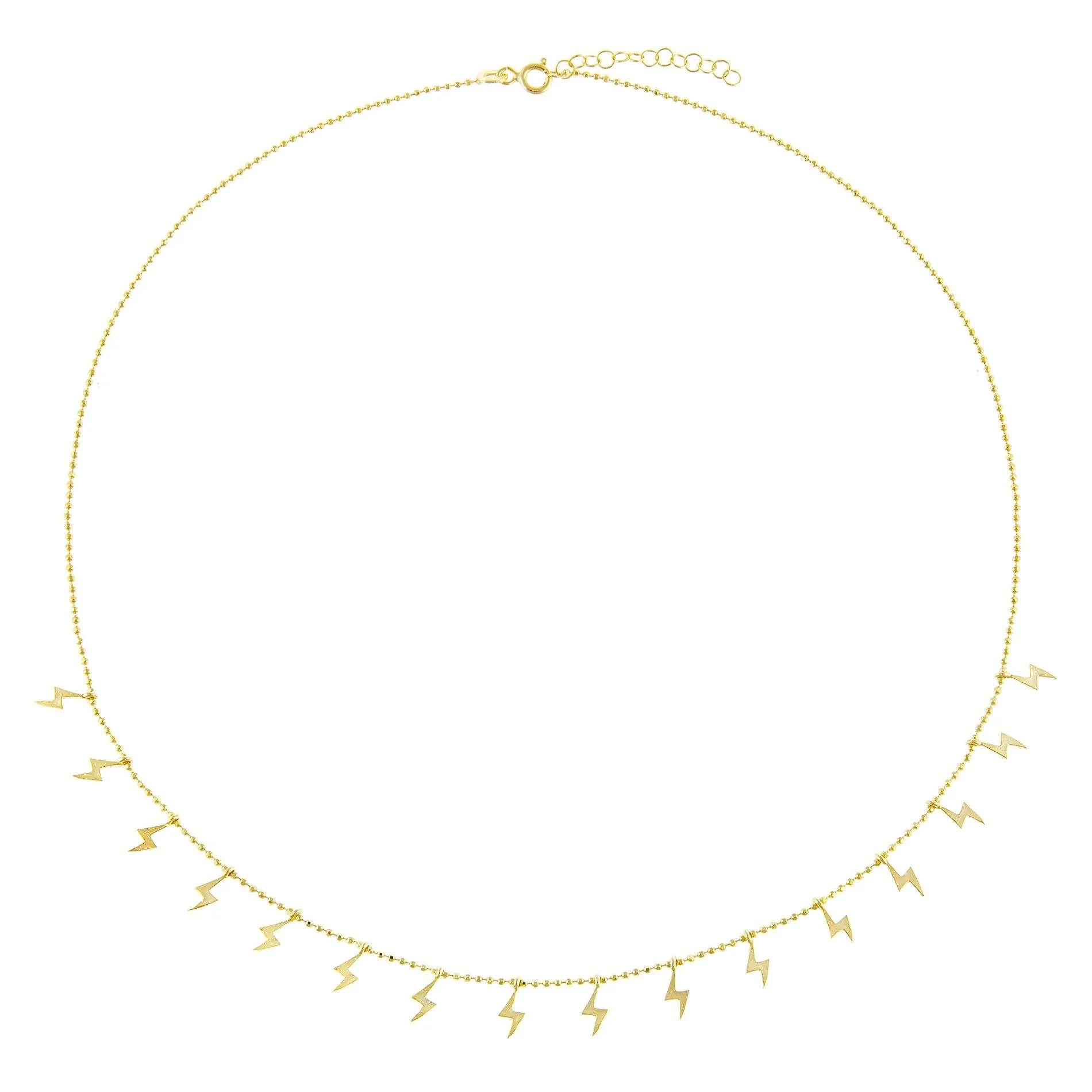 Solid Dangling Lightning Bolts Necklace