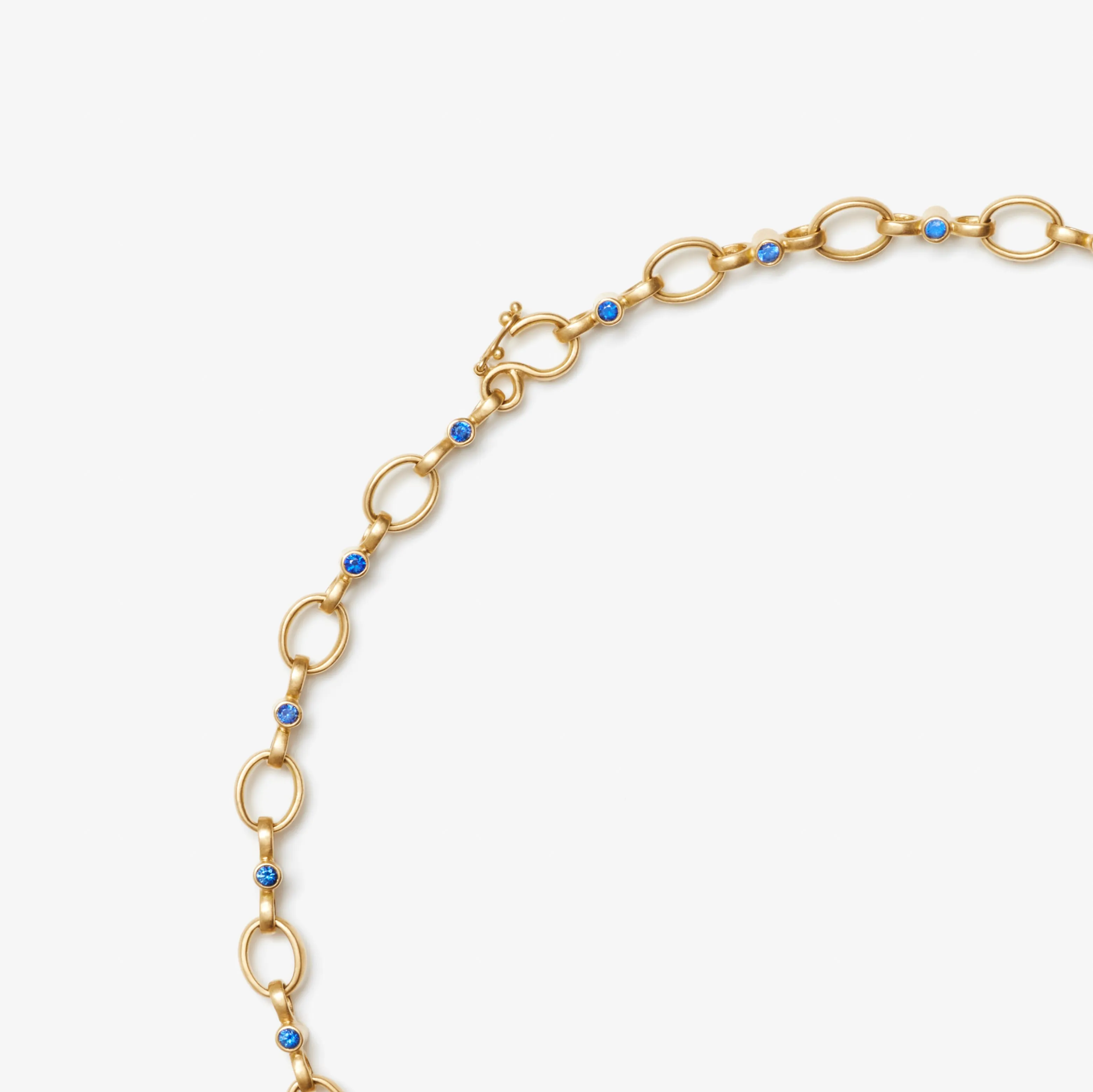 Sonoma "Clare" Diamond and Blue Sapphire Necklace in 20K Peach Gold