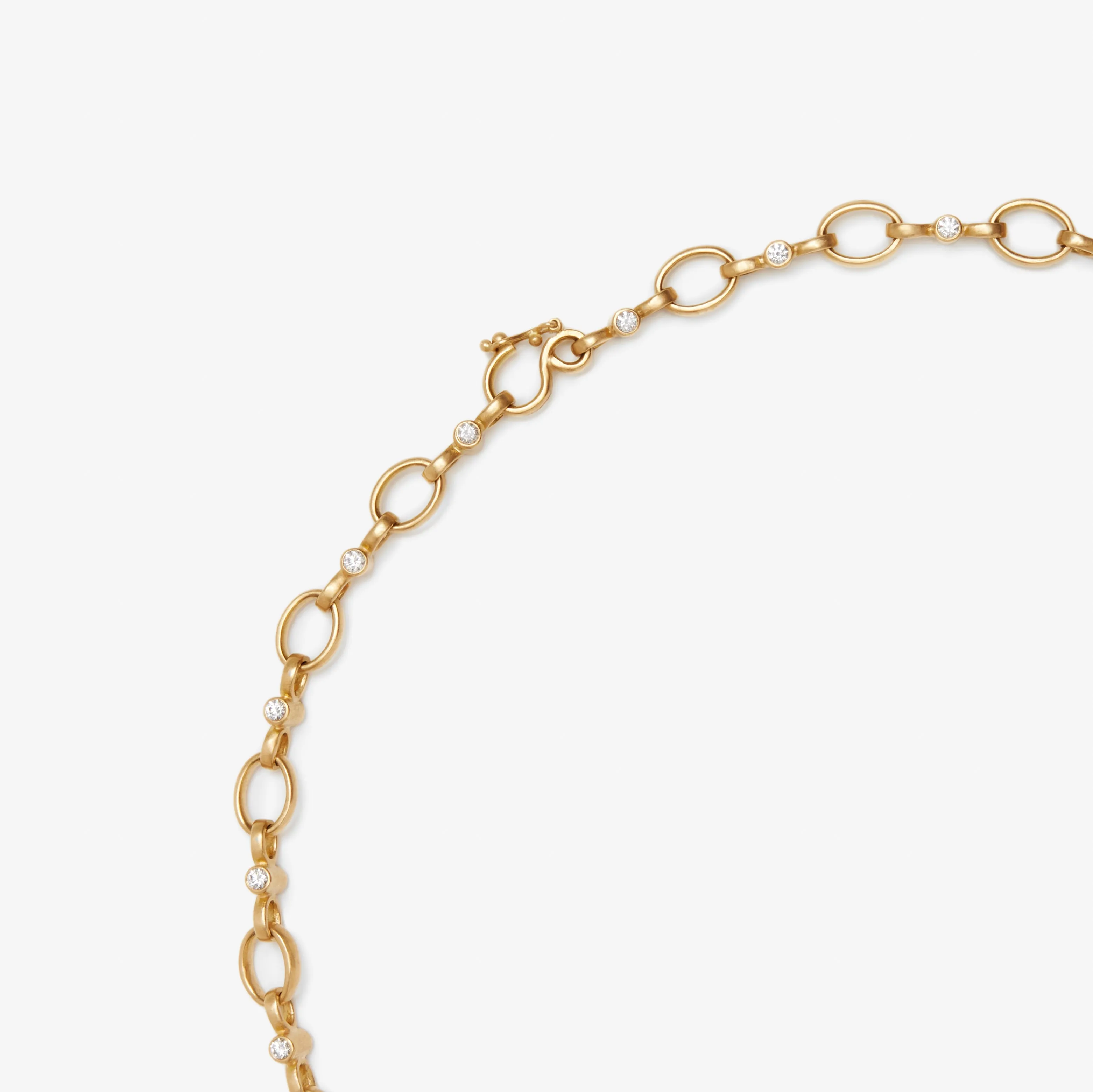 Sonoma "Clare" Diamond and Blue Sapphire Necklace in 20K Peach Gold