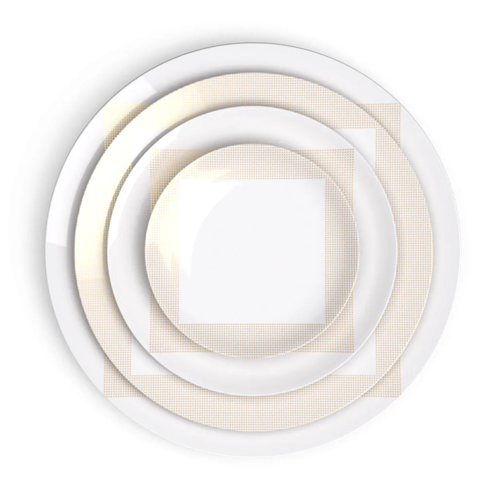 Square Gold Dinner Plate