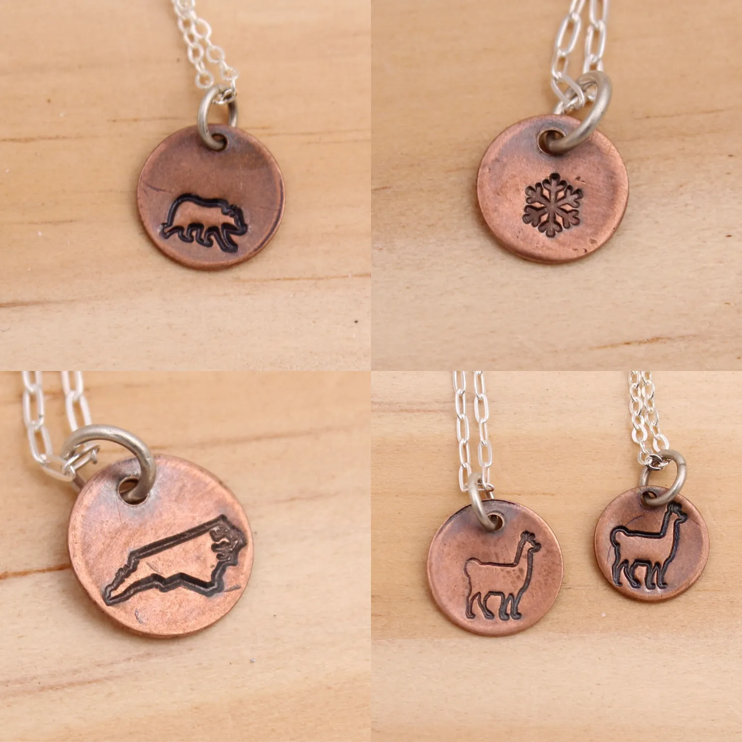 Stamped Copper Necklace - Animals and More