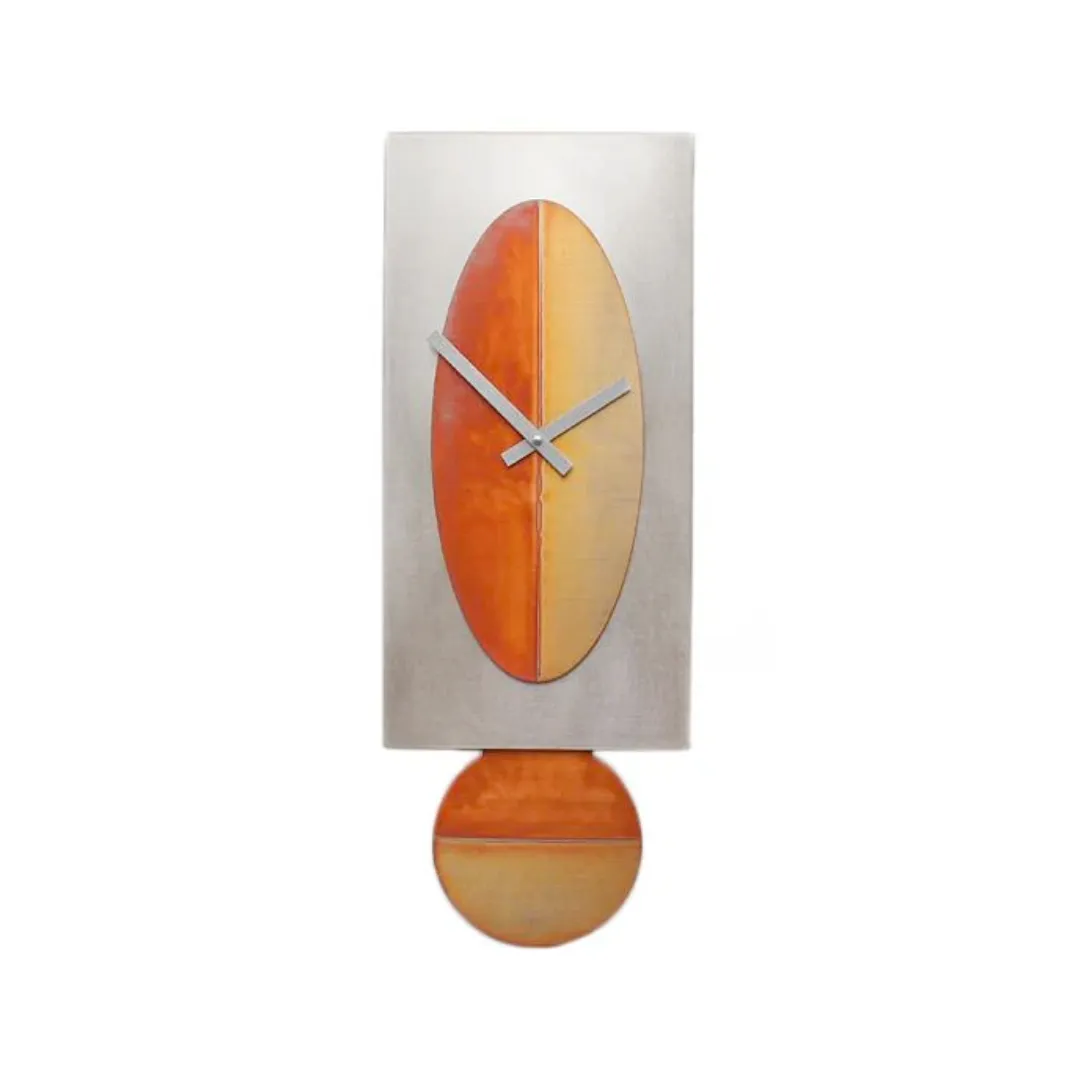 Steel Oval Copper Pendulum Clock