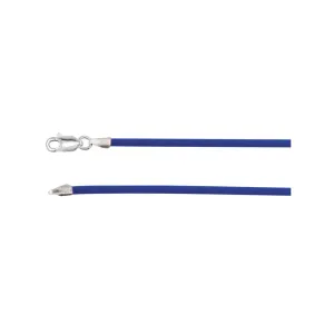 Sterling Silver 1.5mm Cobalt Blue Rubber Cord Necklace