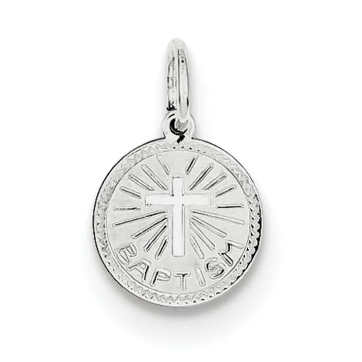 Sterling Silver Baptism Disc Charm