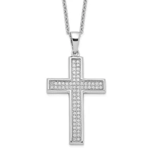 Sterling Silver Cubic Zirconia Cross Necklace