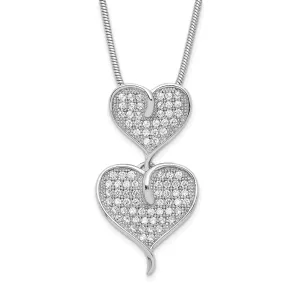 Sterling Silver Cubic Zirconia Heart Necklace