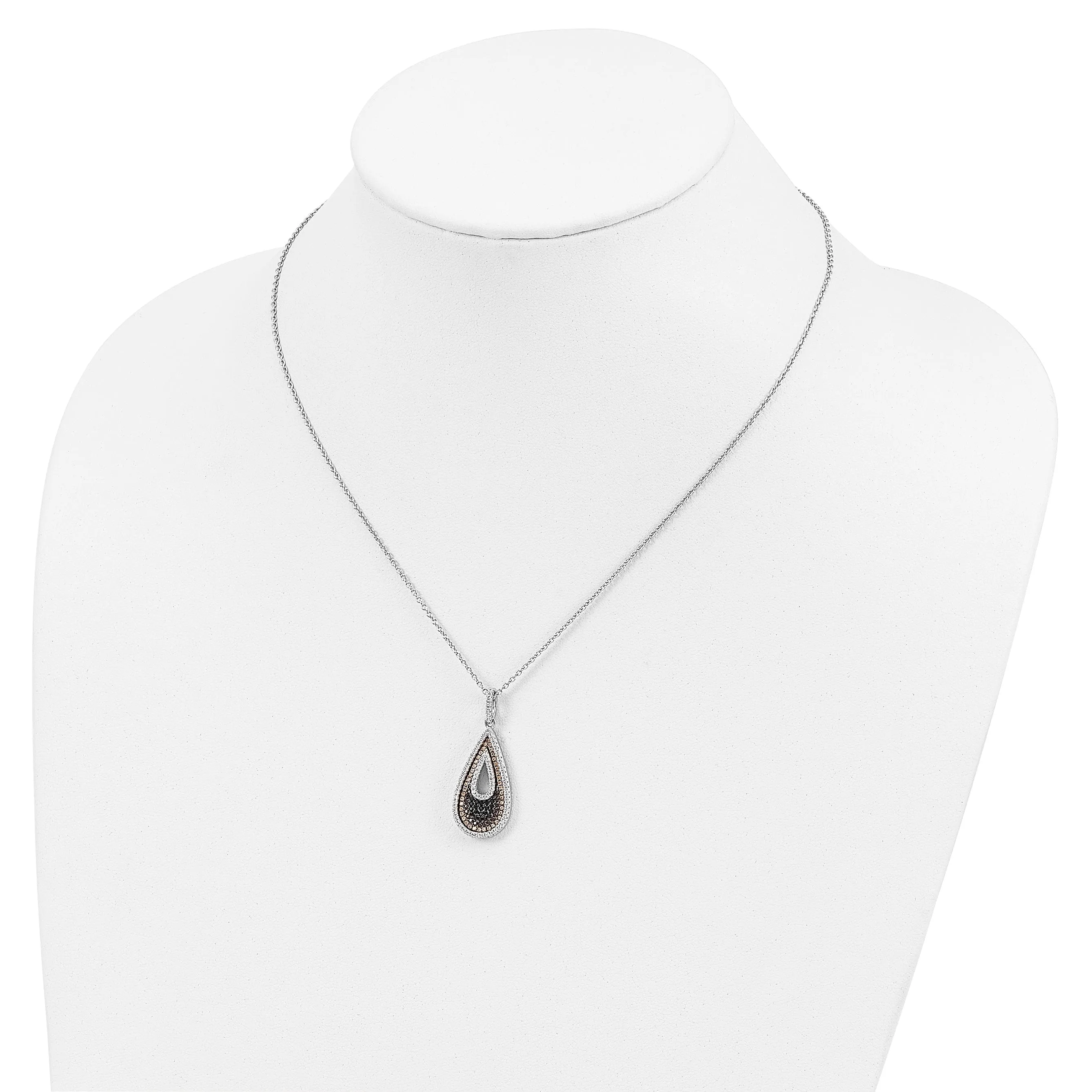 Sterling Silver Cubic Zirconia Teardrop Necklace