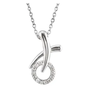 Sterling Silver Diamond "XO" Necklace