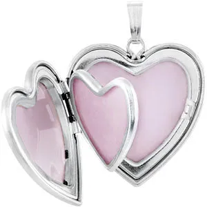 Sterling Silver Enameled Flowers "Mom" Heart Locket