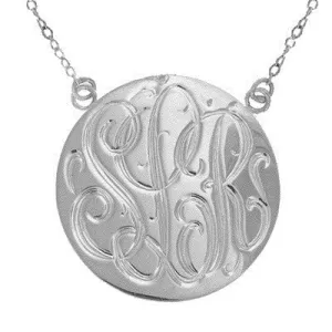 Sterling Silver Engraved Necklace-Split Chain