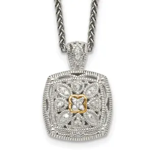 Sterling Silver Gold Diamond Necklace