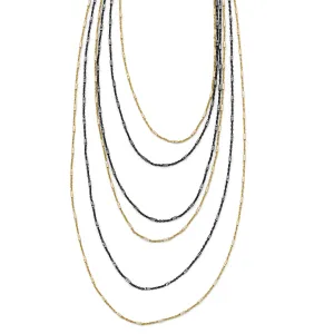 Sterling Silver Gold/Black Rhodium Necklace