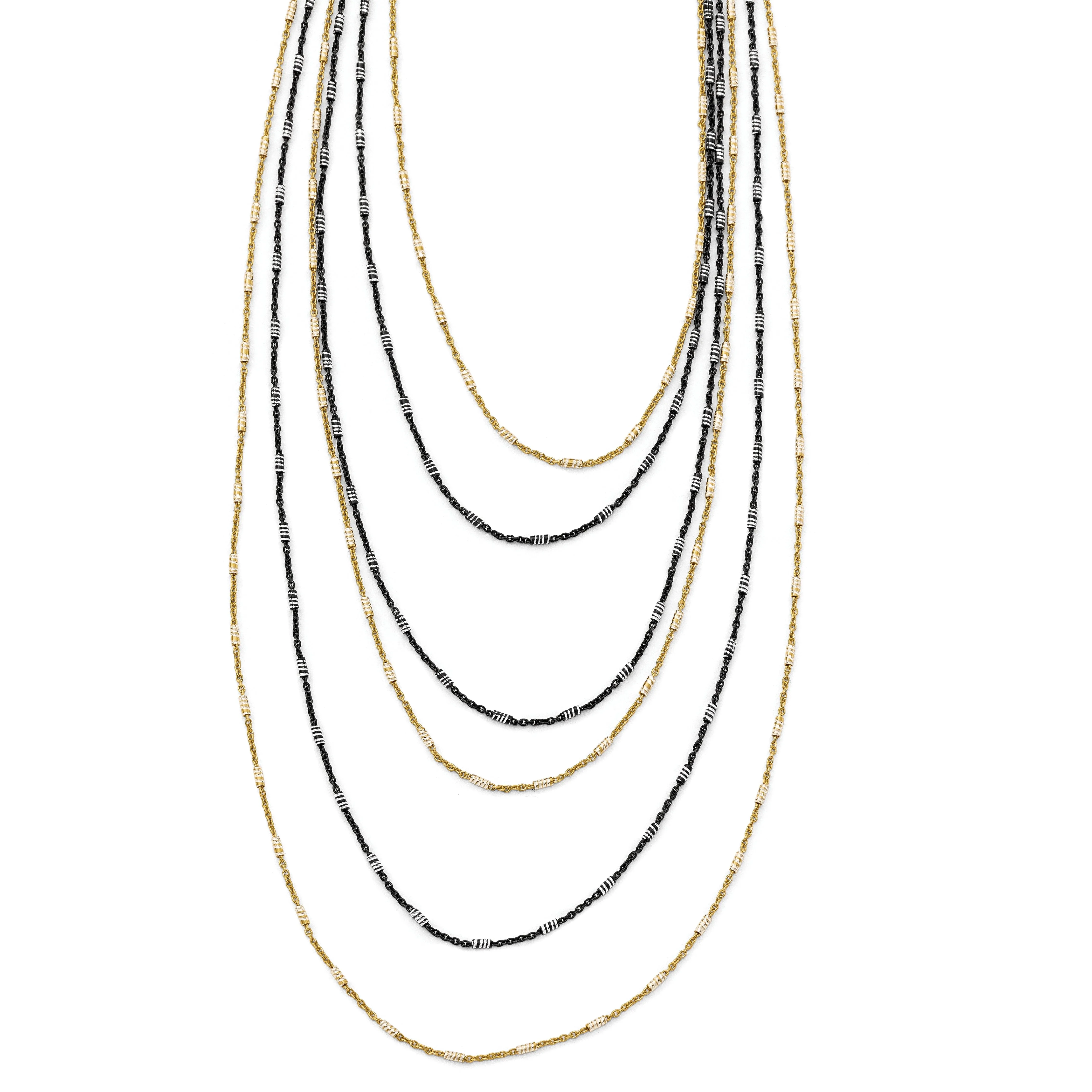 Sterling Silver Gold/Black Rhodium Necklace