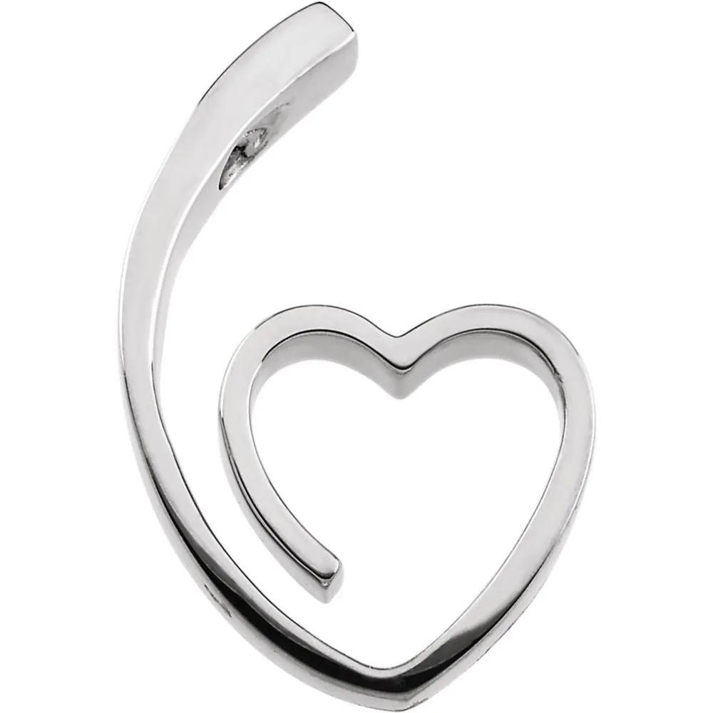 Sterling Silver Heart Pendant Slide