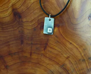 Sterling Silver Initial Tag Narrow S0487