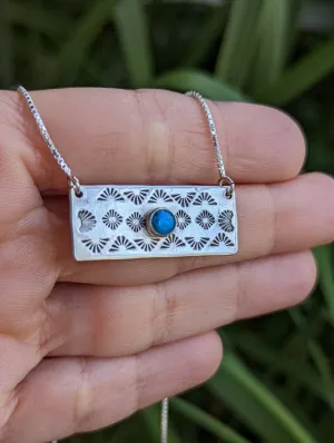 Sterling silver necklace with 5 mm Kingman mine turquoise