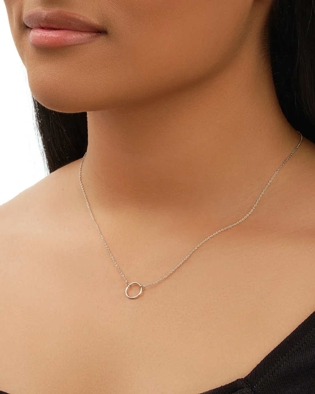 Sterling Silver Open Circle Necklace