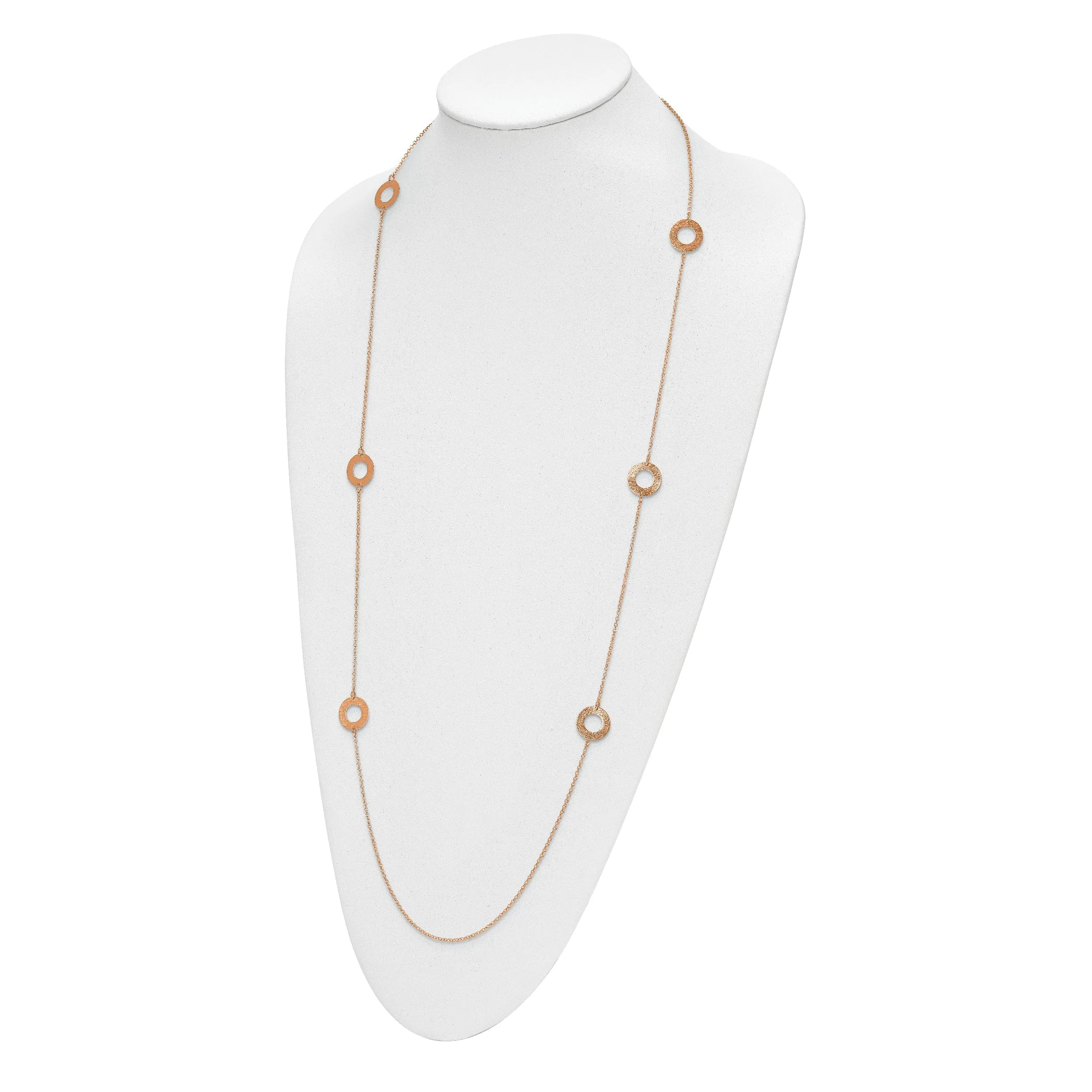 Sterling Silver Rose Gold-tone Fancy Necklace