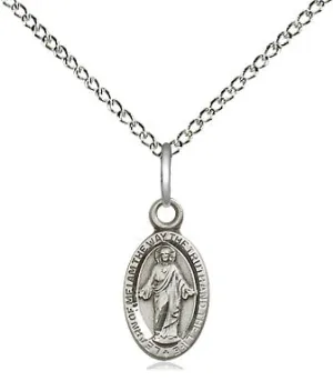 Sterling Silver Scapular Pendant on a 18 inch Sterling Silver Light Curb Chain