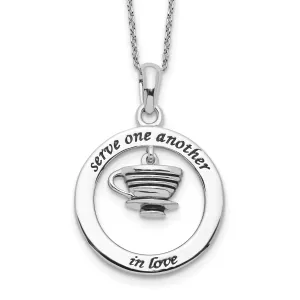Sterling Silver Serve One Another Necklace