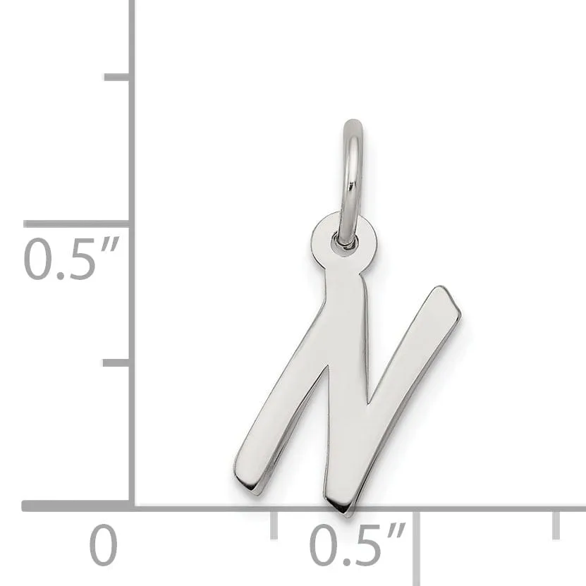 Sterling Silver Small Initial N Charm