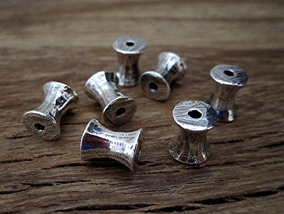Sterling Silver Smooth Concave Jewelry Bead and Slider (one)