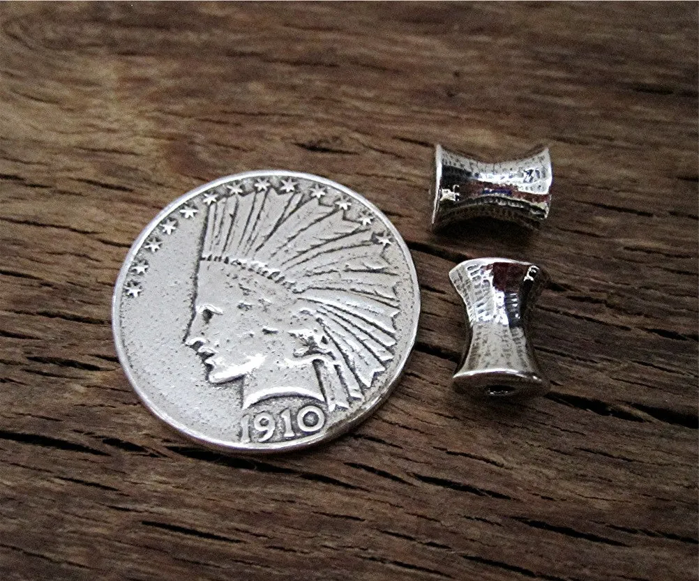 Sterling Silver Smooth Concave Jewelry Bead and Slider (one)