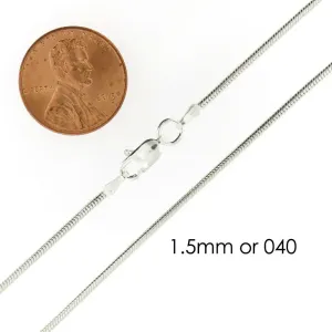 Sterling Silver Snake Chain Necklace with Lobster Clasp