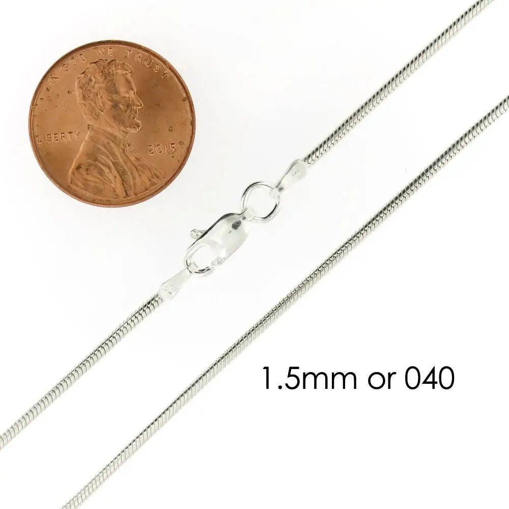 Sterling Silver Snake Chain Necklace with Lobster Clasp