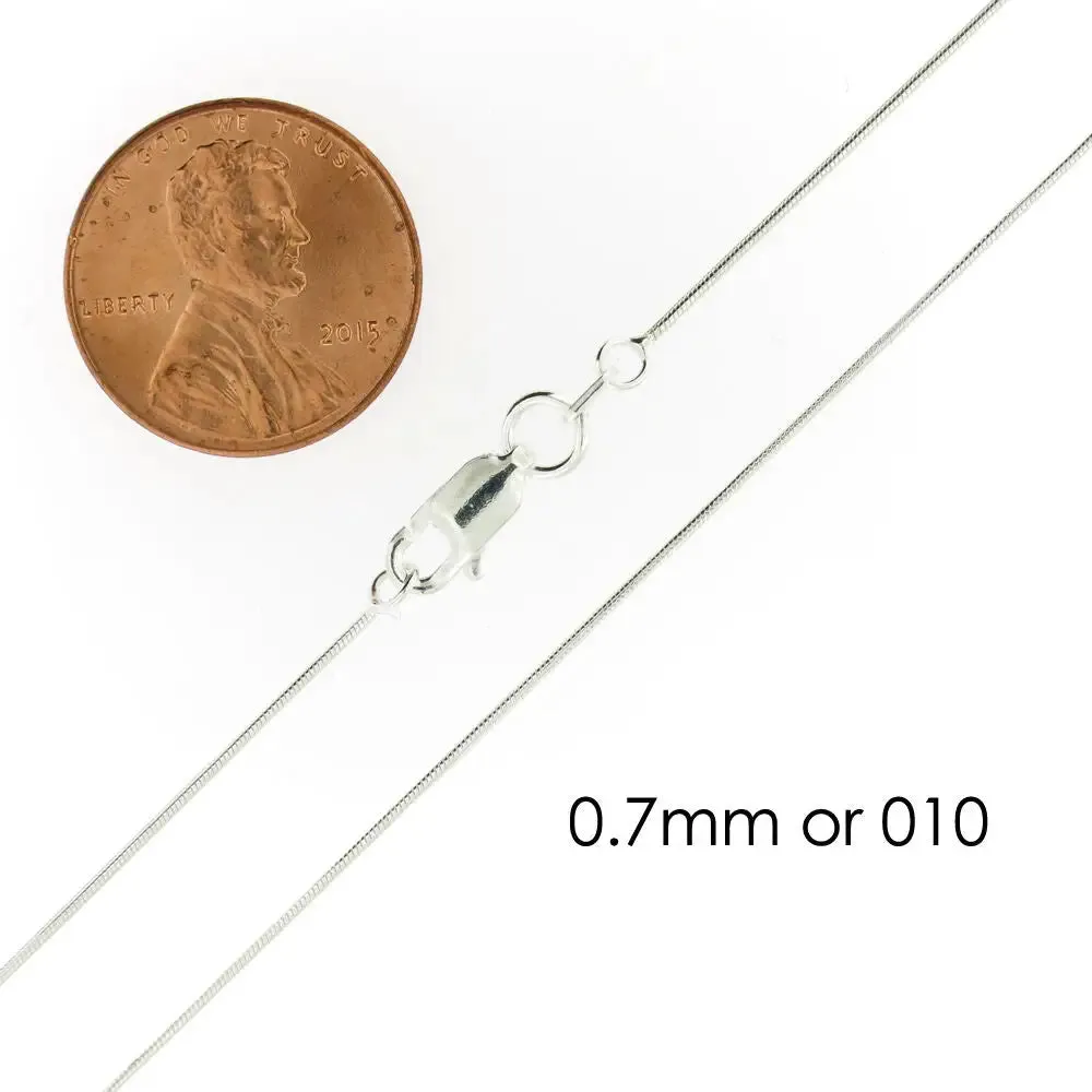 Sterling Silver Snake Chain Necklace with Lobster Clasp