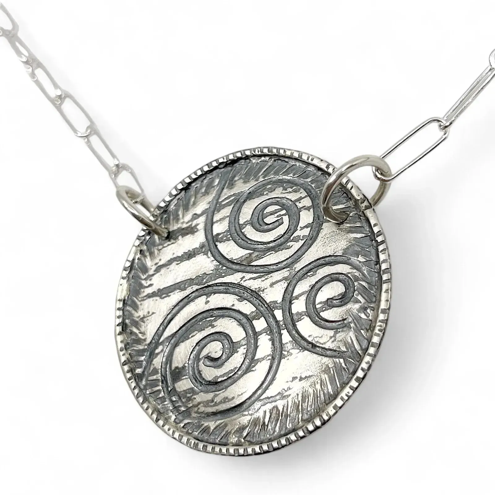 Sterling Silver Spiral Necklace