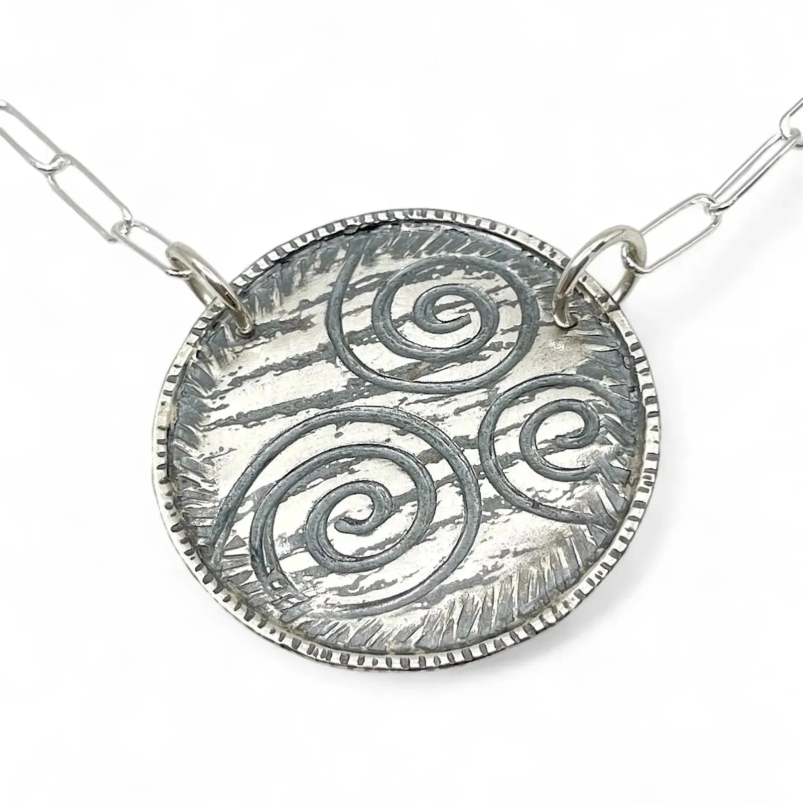 Sterling Silver Spiral Necklace