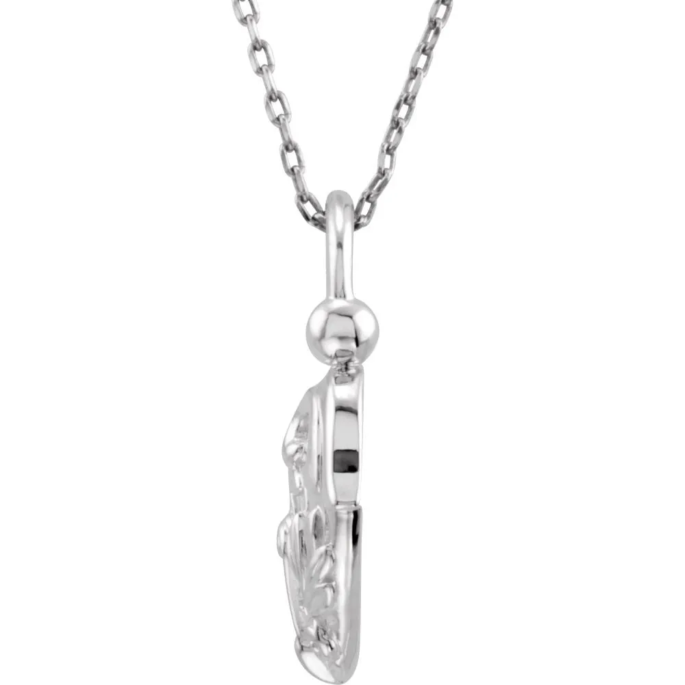 Sterling Silver Vintage-Inspired Heart Pendant or Necklace