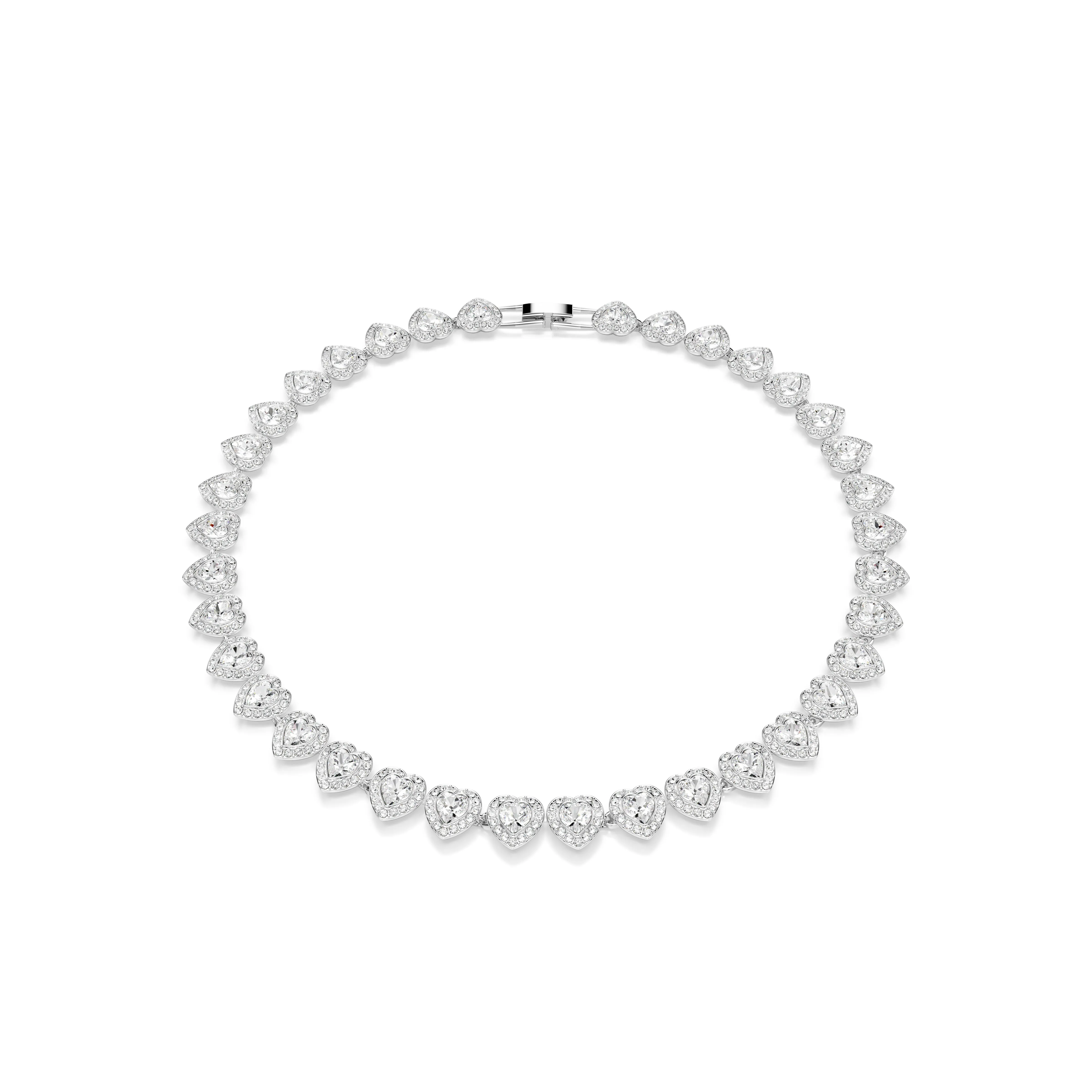 Swarovski Rhodium Angelic Heart All Around Necklace