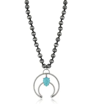 Teardrop Crescent Silver Attitude Necklace