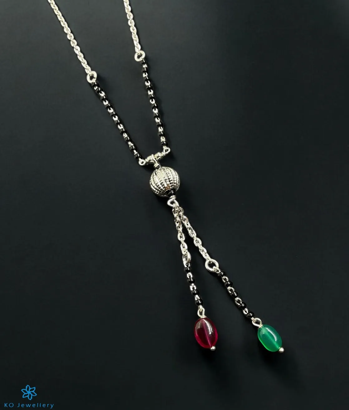 The Aaira Silver Lariat Mangalsutra Necklace