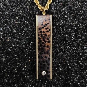 The Fineline Necklace (Black Palm Wood, Layered Maple Faced Wood & Brass With Diamond, Set In 14k Yellow Gold)