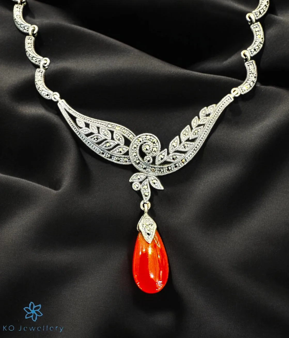 The Irya Silver Marcasite Necklace