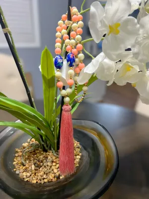 The Pink Palms Tassel Necklace
