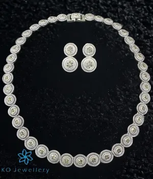 The Sparkling Circles Silver Marcasite Necklace & Earrings