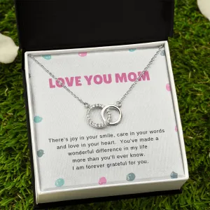 There's joy in your smile-Perfect Pair Circle Necklace for Mom