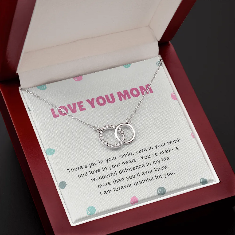 There's joy in your smile-Perfect Pair Circle Necklace for Mom