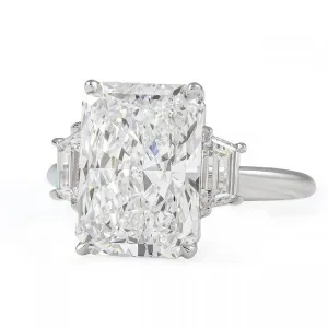 Three Stone Radiant Cut Diamond Engagement Ring