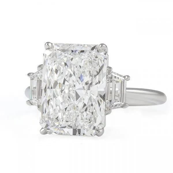 Three Stone Radiant Cut Diamond Engagement Ring