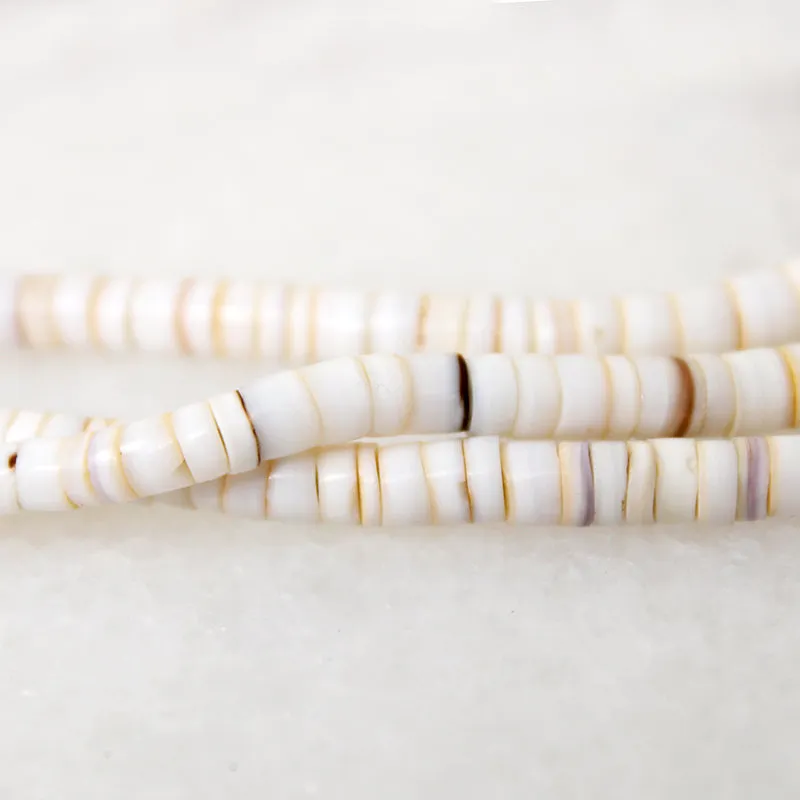 Three Strand Heishi & Rondel Shell Bead Necklace