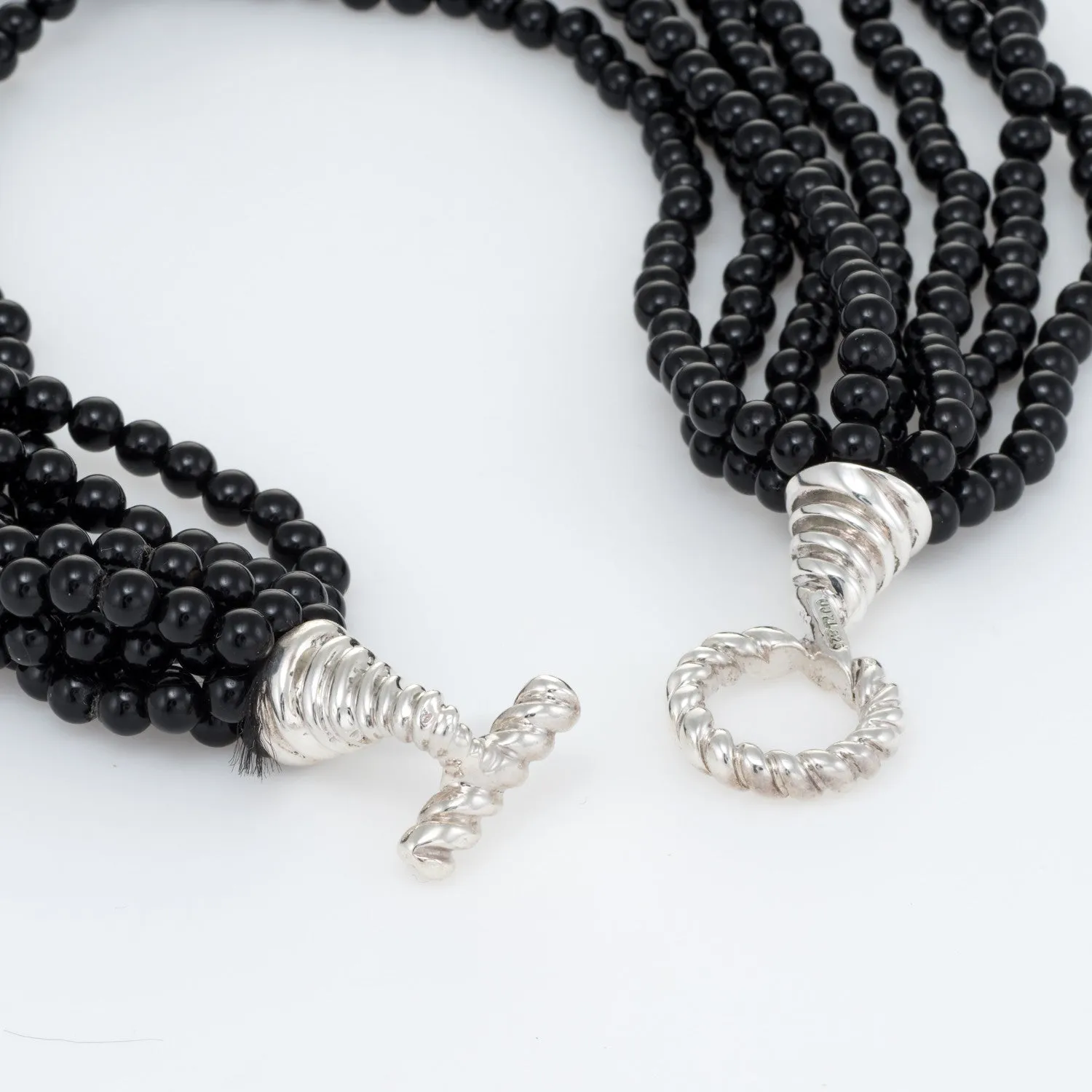 Tiffany & Co 8 Strand Onyx Necklace