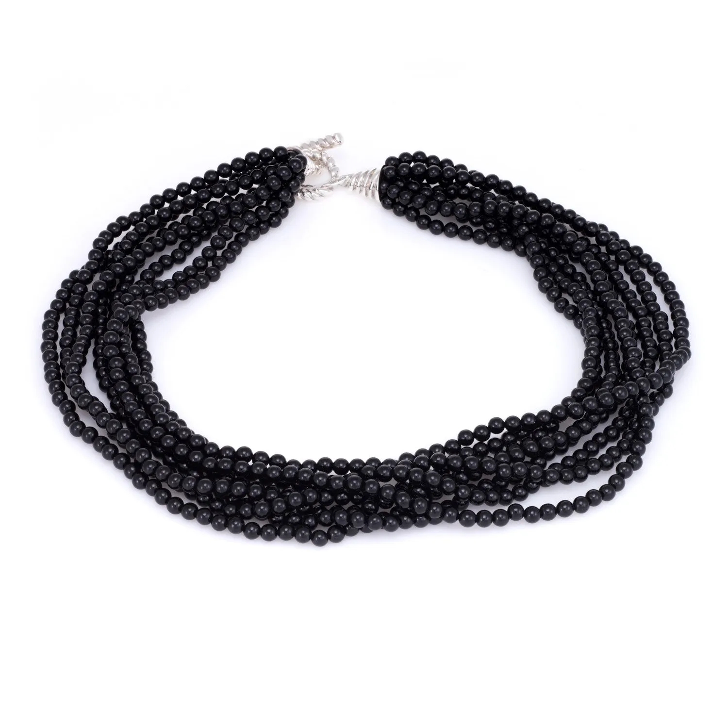 Tiffany & Co 8 Strand Onyx Necklace