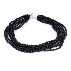 Tiffany & Co 8 Strand Onyx Necklace