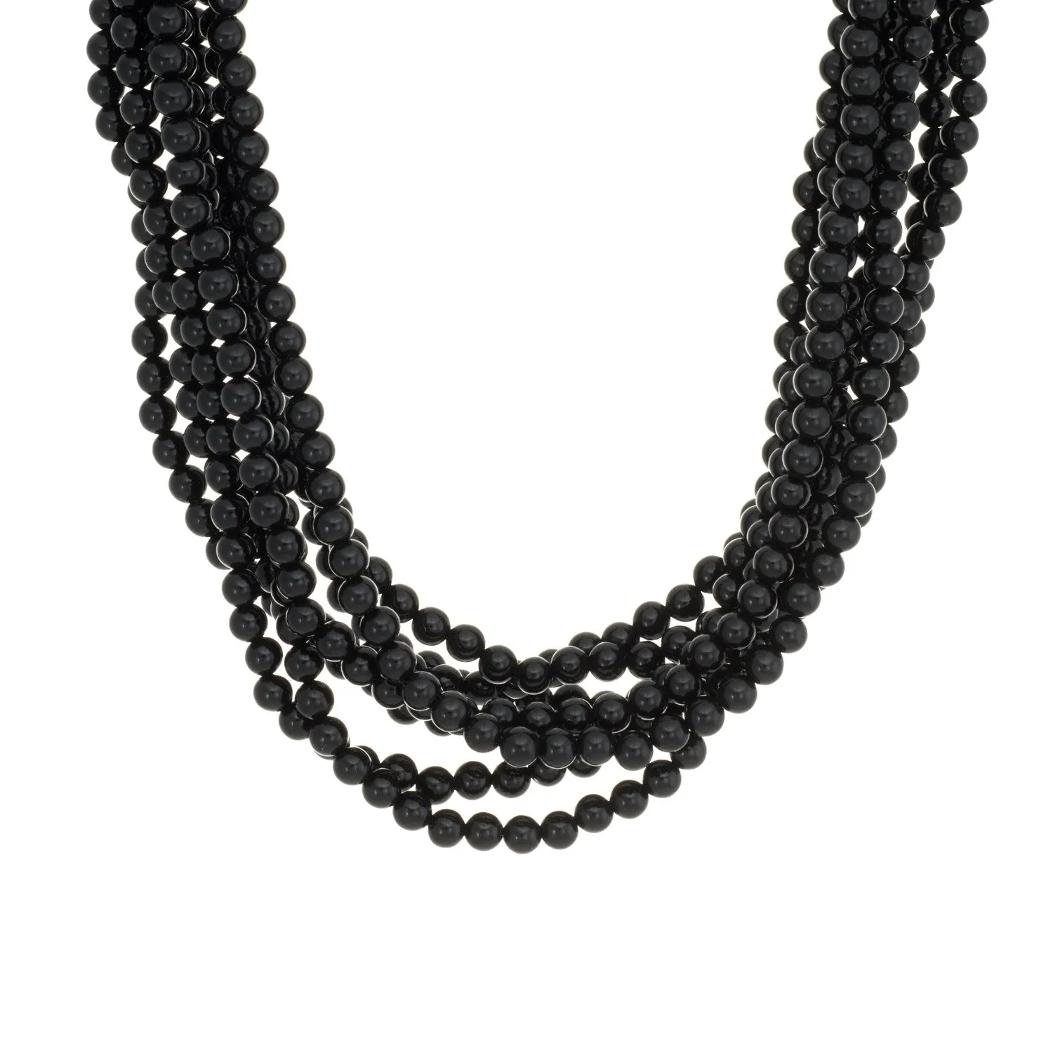 Tiffany & Co 8 Strand Onyx Necklace