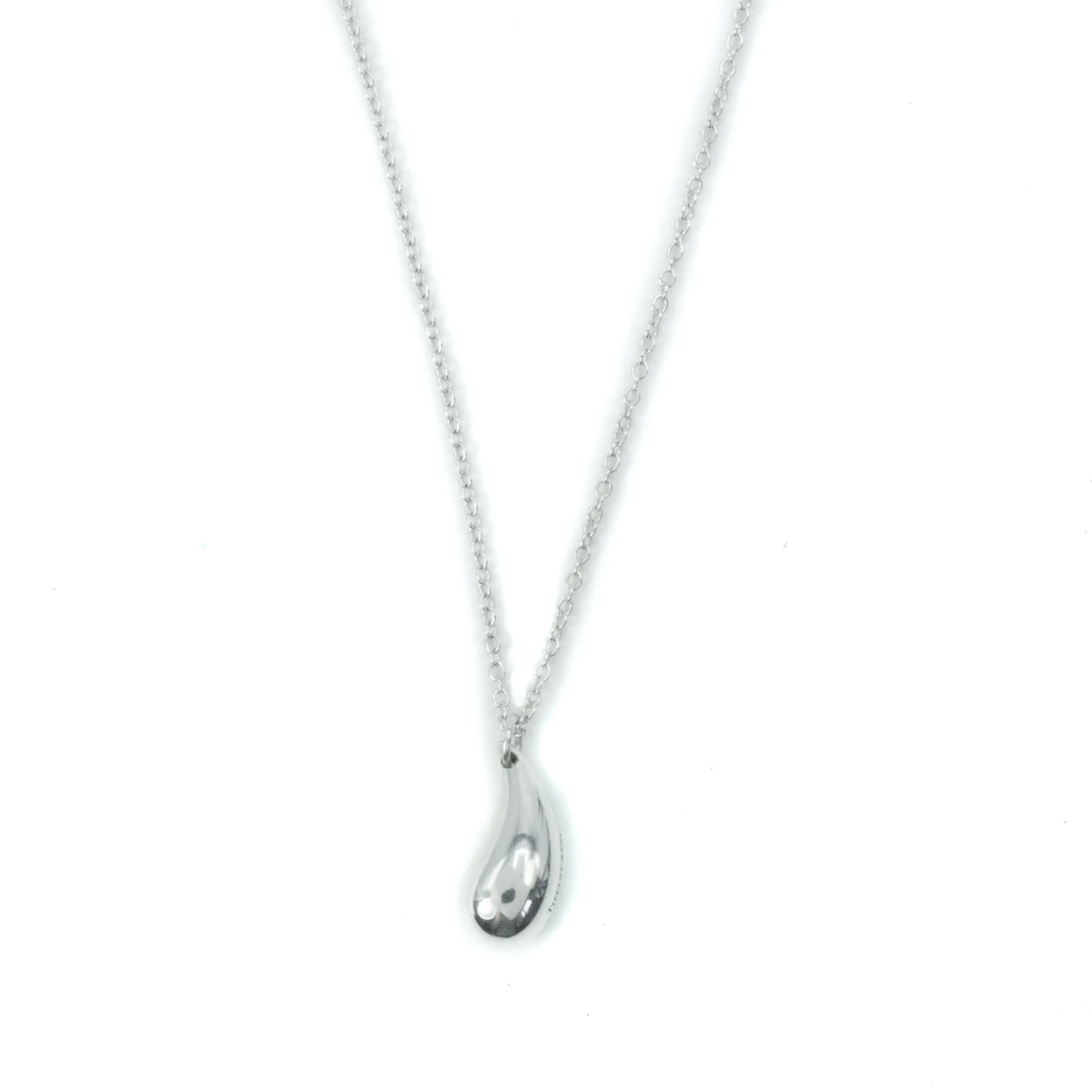Tiffany & Co Elsa Peretti Teardrop 12mm Sterling Silver Pendant Necklace - 16"
